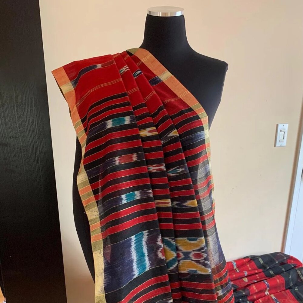 Red color odisha ikat saree